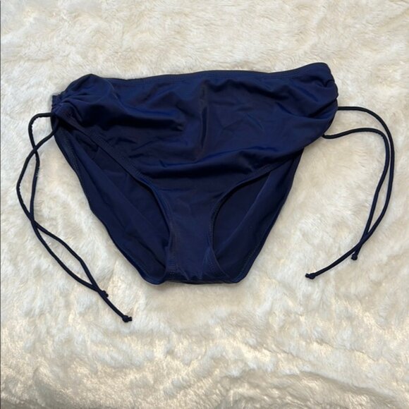 Navy Blue Bikini Bottom with Side Ties - Picture 1 of 3
